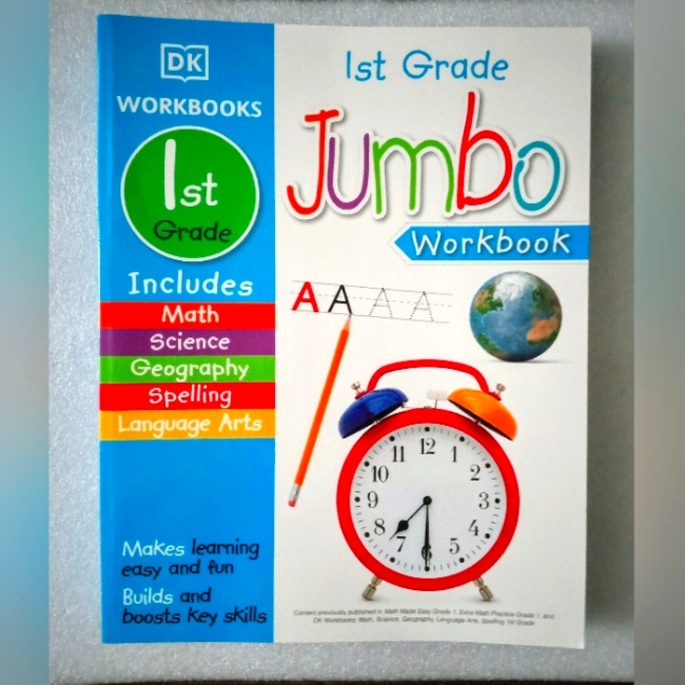 1st Grade Jumbo Workbook - 360 Pages for English, Math, Science and  Geography